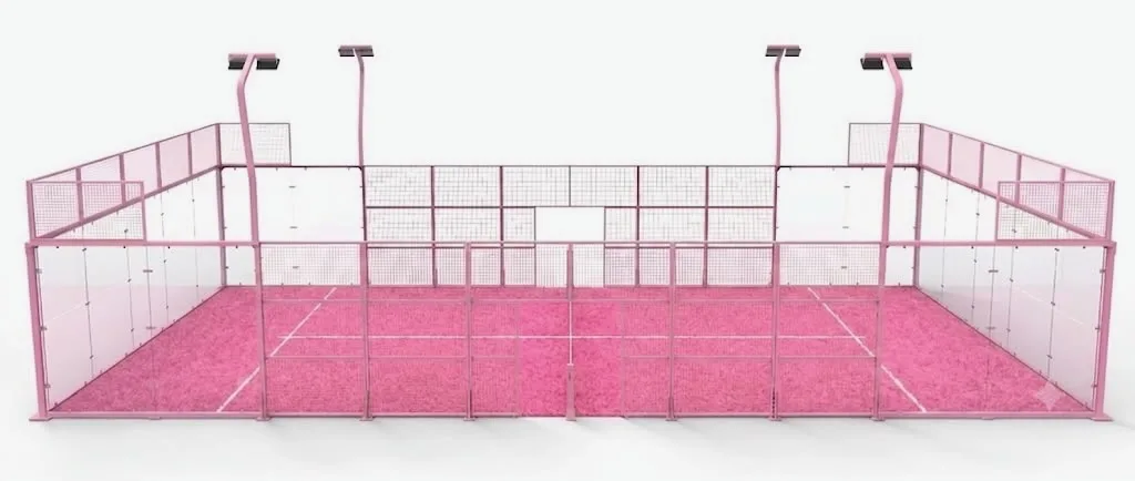 padel rose dans une grande maison festive à louer